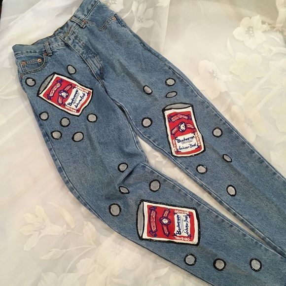 Vintage 80's Leslie Hamel LA Budweiser Jeans - Picture 5 of 5